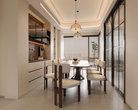  中古风餐厅3d模型 