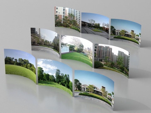 现代其他材质 环绕背景 户外外景 城市背景su模型