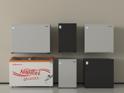 现代冰箱冰柜组合 冷柜su模型