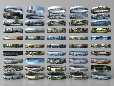 现代其他材质 环绕背景 户外外景 城市背景su模型