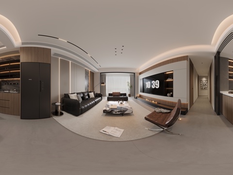  现代意式客餐厅全景 