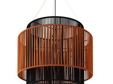  新中式侘寂 EDL IRINA 藤编装饰吊灯3d模型 