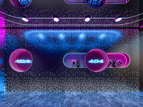 冲孔铝板软膜灯 冲孔铝板造型 深渊镜 渐变铝扣板造型 发光软su模型