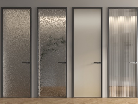 现代玻璃门 单开门 厨卫门 长虹玻璃门 磨砂玻璃门su模型