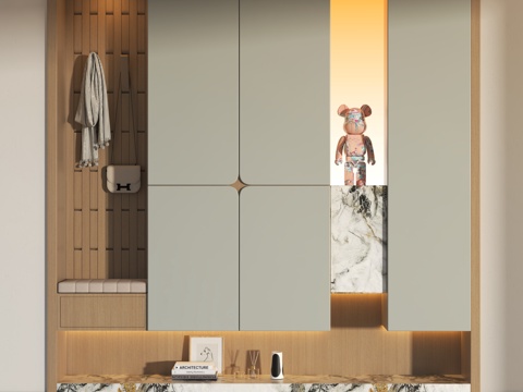 现代鞋柜su模型