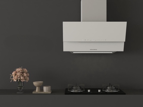 现代油烟机 炉具su模型