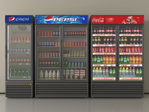 现代冰柜 冷藏柜 冷柜 饮料柜 冷饮柜su模型