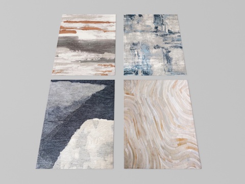 现代地毯 方形地毯 抽象地毯su模型