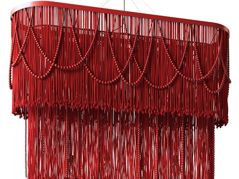  新中式侘寂 EDL 藤编装饰吊灯3d模型 