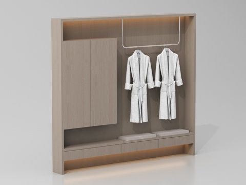  现代酒店衣柜 成品衣柜3d模型 