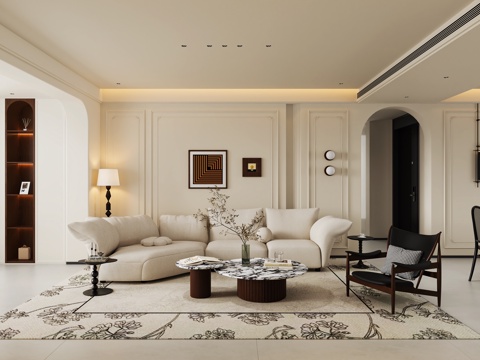  法式客餐厅3d模型 