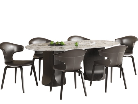 现代餐桌椅 餐椅 餐桌su模型