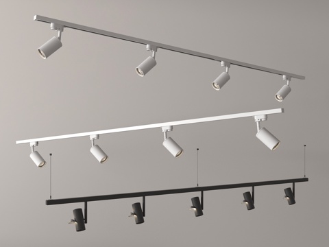 现代筒灯射灯 轨道式射灯su模型