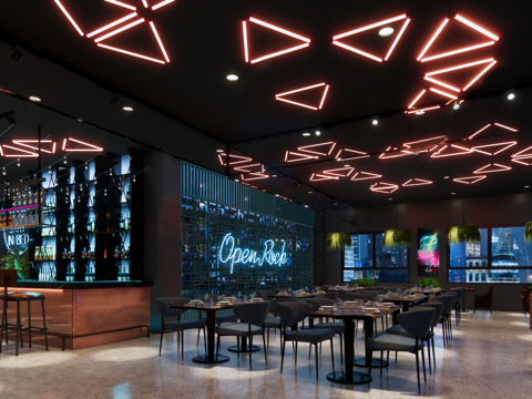 现代酒吧 清吧 酒吧 酒吧座椅su模型