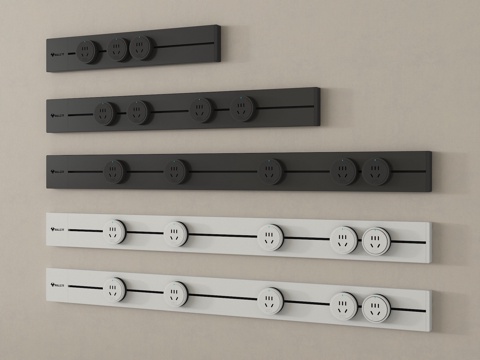 现代插座 轨道插座 移动插座su模型