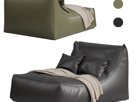 现代懒人沙发 皮革沙发 单人沙发  休闲沙发su模型