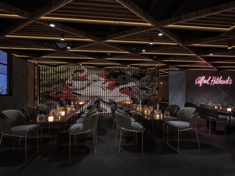 工业风酒吧 清吧 小酒馆 酒吧台su模型