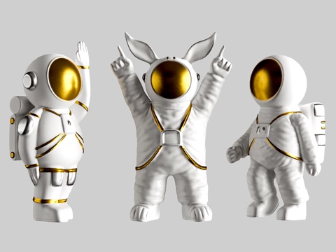 宇航员摆件 宇航员雕塑摆件su模型