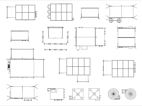 网红集市商业摊位露营帐篷图库cad施工图