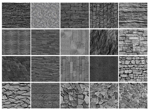 现代片岩 马蹄石 自然面铺装 花岗岩铺地 自然面石材贴图su模型