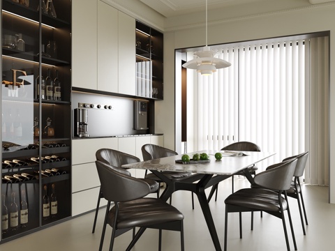 现代餐厅su模型