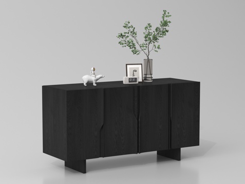 现代金属玄关柜 边柜 摆件 装饰柜su模型