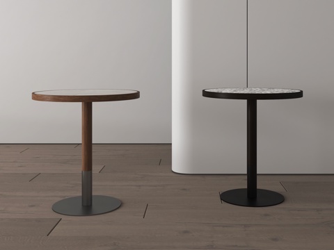 现代圆几 边几 金属su模型