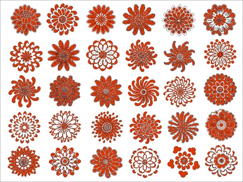 各种花朵cad施工图