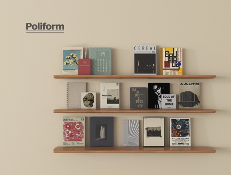  现代书籍 书本 壁挂书架3d模型 