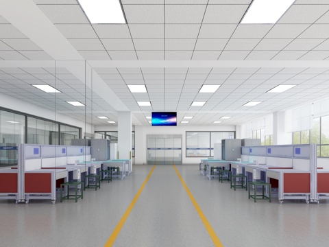  车间工作间3d模型 