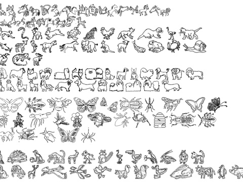 多种动物图库cad施工图