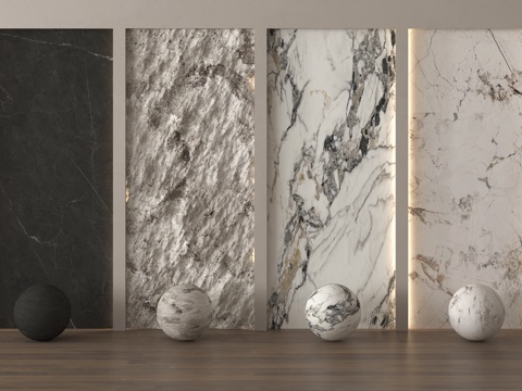 现代轻奢石材 大理石 毛石墙 岩板 护墙板 瓷砖su模型