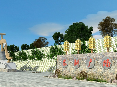  农耕雕塑3d模型 