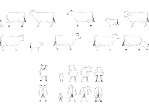 牛马动物图库cad施工图