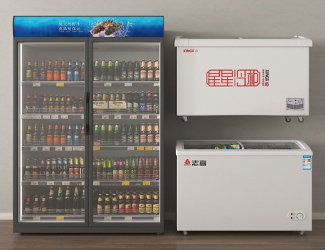 现代冰柜 冰冻柜 冷藏柜 饮料柜su模型