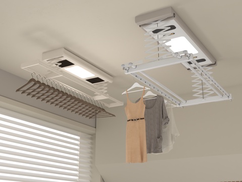 现代智能晾衣架 升降晾衣架 电动晾衣架su模型