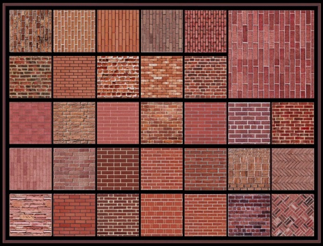 新中式红砖墙 红砖贴图 红砖铺装铺地 红墙砖 红砖材质su模型