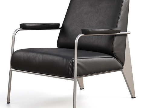 VITRA 现代包豪斯休闲椅 沙发椅 皮革 不锈钢 扶手椅su模型