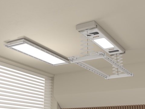 现代智能晾衣架 升降晾衣架 电动晾衣架su模型