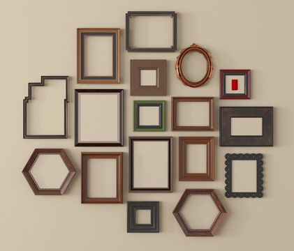 中古相框 画框 镜框su模型