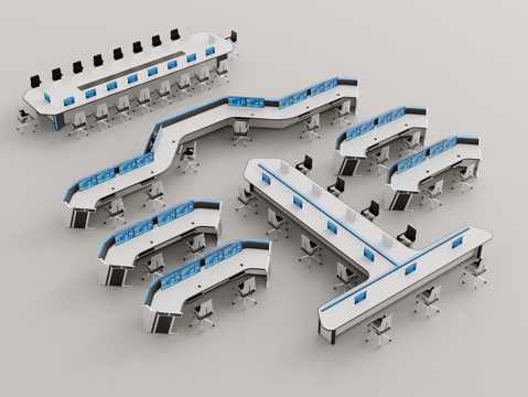 现代指挥控制室 消防指挥中心 控制中心 调度中心 城市大脑su模型