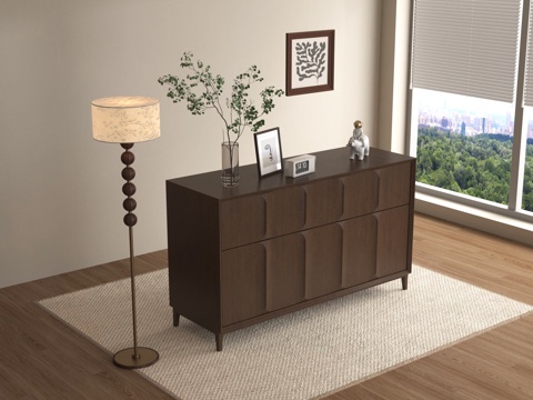 中古边柜 玄关柜 鞋柜 落地灯su模型