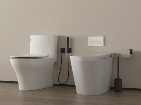 现代马桶 立式马桶 智能马桶 卫浴小件su模型