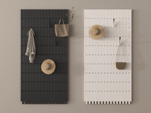 现代挂钩 钢琴键挂衣钩 墙面衣架 衣帽架su模型