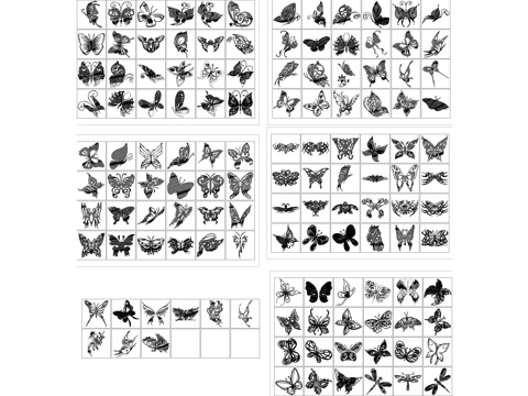 蝴蝶昆虫动物图库cad施工图