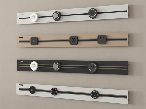 现代插座 轨道插座 移动插座su模型