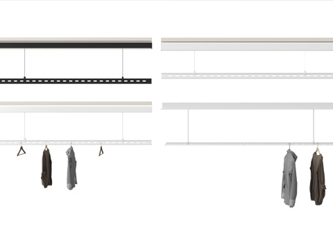 现代晾衣架 升降晾衣架su模型