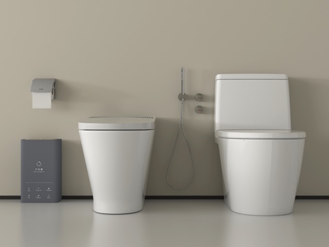 现代马桶 立式马桶 智能马桶 卫浴小件su模型