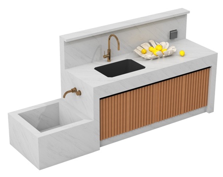 现代洗手台 台盆  拖布池su模型