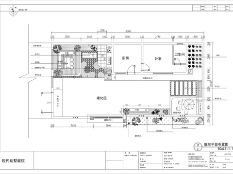 现代别墅庭院景观平面图cad施工图